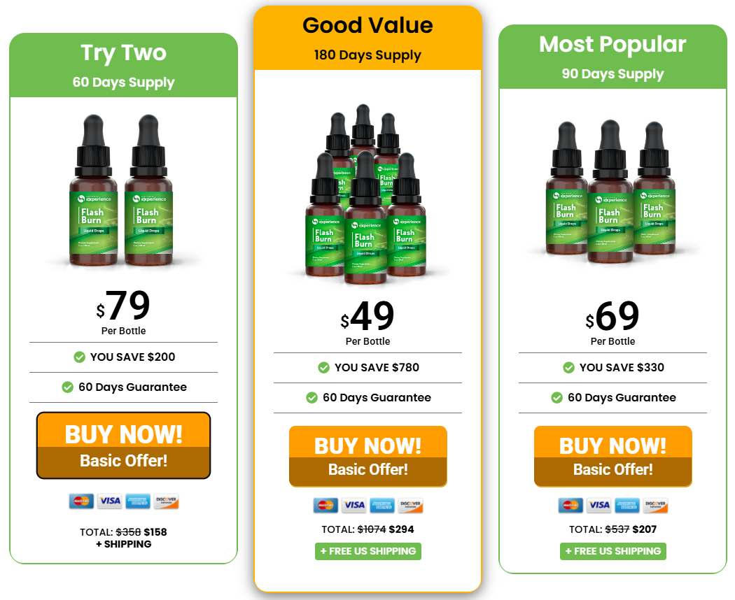 Flash Burn pricing table — special offer